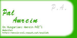 pal amrein business card